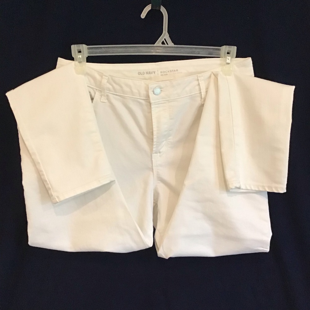 Old Navy White Rockstar Jeans Size 14 Long